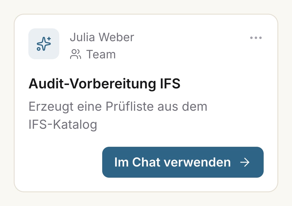 Skills: gespeicherte Arbeitsanweisungen, die im Chat ausgewählt werden